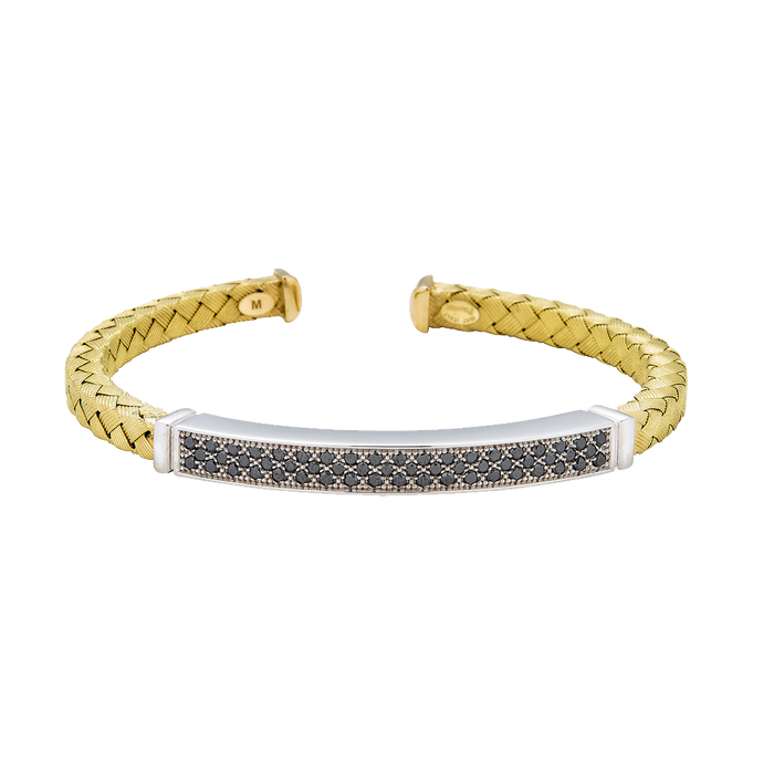 Oro Black Diamond Open Bracelet