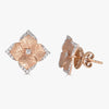 Oro Small Flower Earrings with Diamonds in 18K Rose Gold