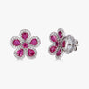 Classic Flower Earrings in Ruby