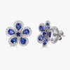 Classic Flower Earrings in Blue Sapphire