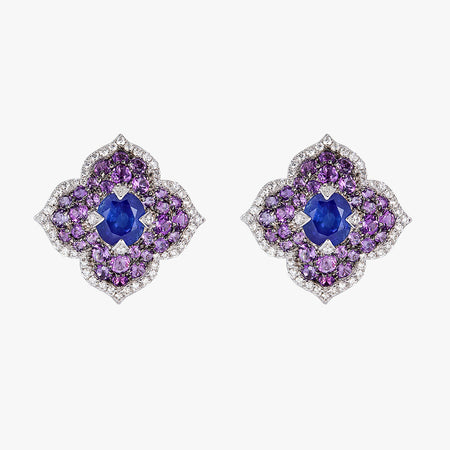 Pacha Earrings in Blue Sapphire and Amethyst