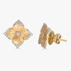 Oro Small Flower Earrings with Diamonds in 18K Yellow Gold