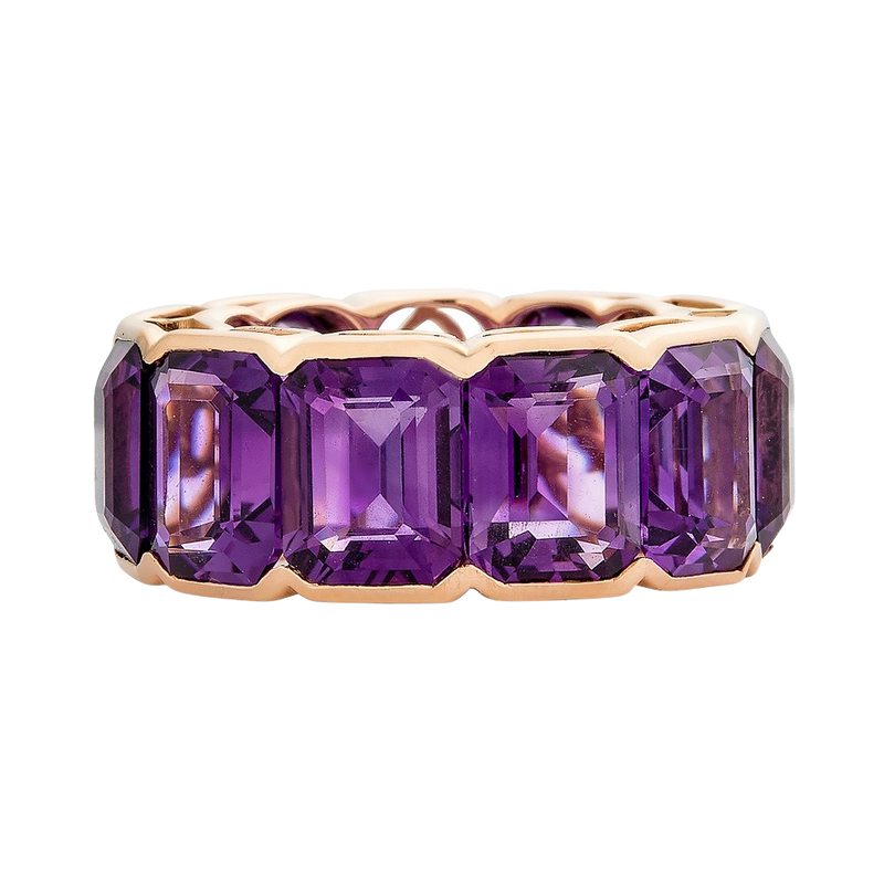 Amethyst Eternity Bands in 10k White Gold | Amethyst Eternity Bands in  White Gold | Diamondere