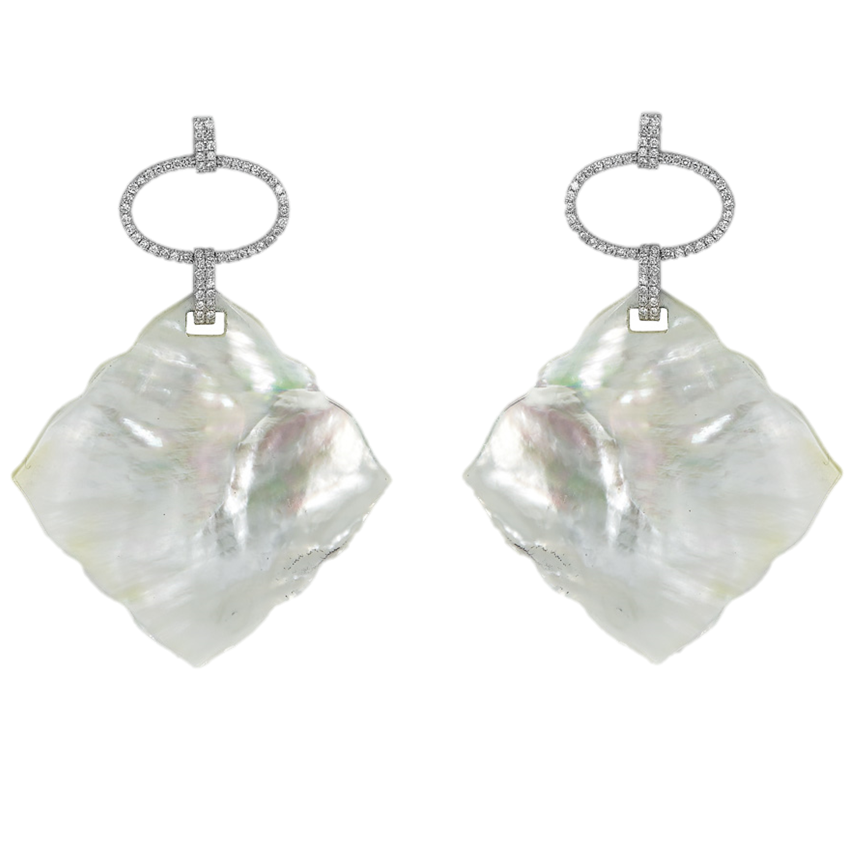 White 2025 disc earrings