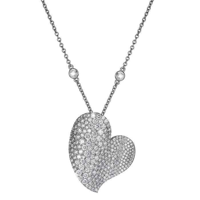 Large Wave Heart Necklace