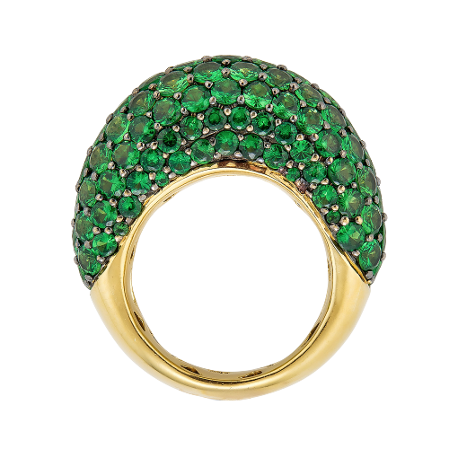 Vintage 1.50 Carat Oval Cut Green Tsavorite & Diamond Cluster Ring – ASSAY