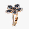 Classic Flower Ring in Black Sapphire