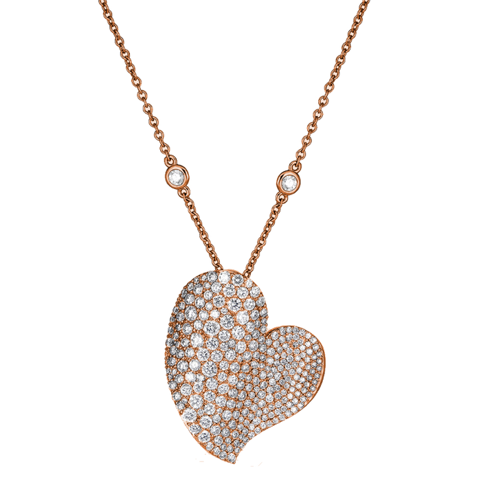 Large Wave Heart Necklace